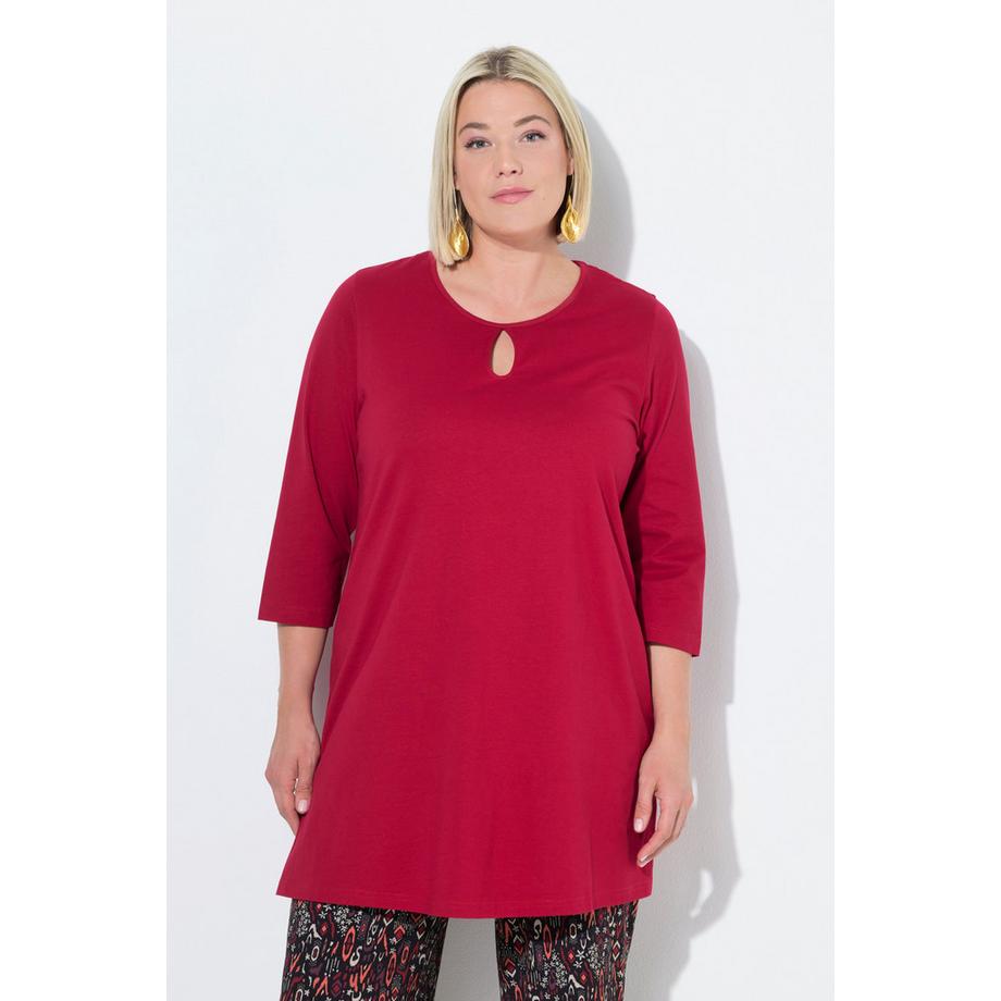Ulla Popken Longshirt A-Linie Rundhalsausschnitt 3/4-Arm  