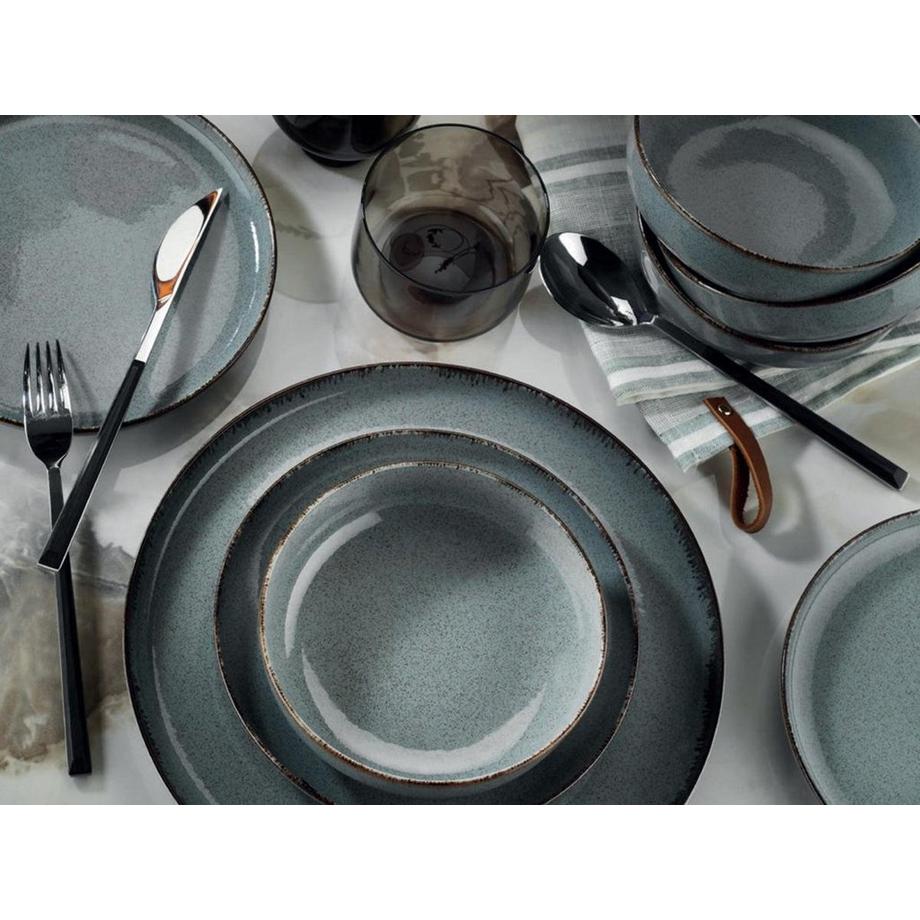 Vente-unique  Geschirr-Set 18-teilig - Porzellan - Blau - SANCHA 