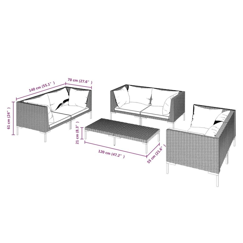 VidaXL Garten-lounge-set poly-rattan  