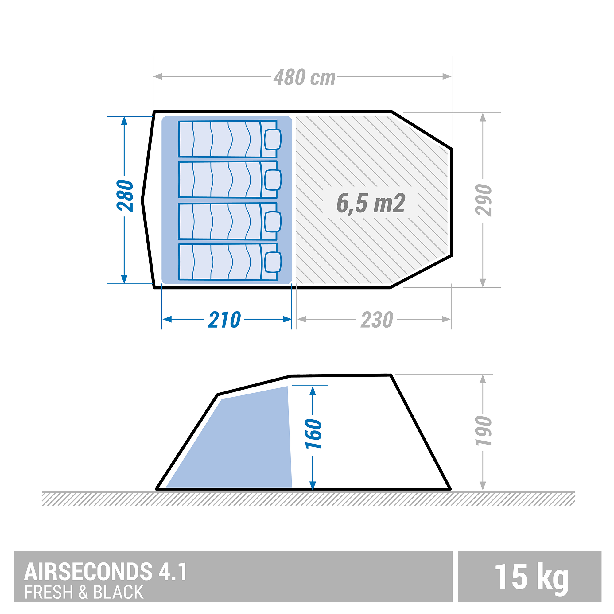 QUECHUA  Tente - AIR SECONDS 4 1 FB 