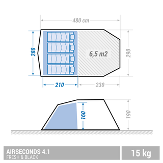 QUECHUA  Tente - AIR SECONDS 4 1 FB 