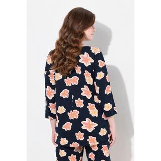 Ulla Popken Maglia Pigiama Oversize Girocollo Manica 3/4 Cotone Biologico  