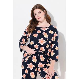 Ulla Popken Maglia Pigiama Oversize Girocollo Manica 3/4 Cotone Biologico  