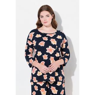 Ulla Popken Maglia Pigiama Oversize Girocollo Manica 3/4 Cotone Biologico  