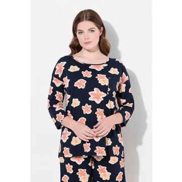 Pyjamashirt, Oversized, Rundhals, 3/4-Arm, Biobaumwolle
