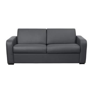 Vente-unique Schlafsofa mit Matratze 3-Sitzer - Matratze 22 cm - Leder - Grau - BEVIS  