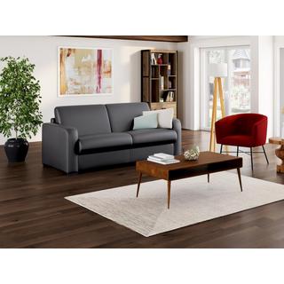 Vente-unique Schlafsofa mit Matratze 3-Sitzer - Matratze 22 cm - Leder - Grau - BEVIS  