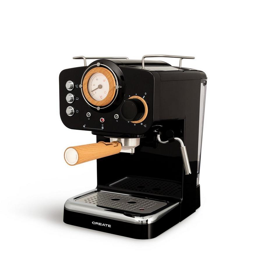 CREATE  Kaffeemaschine THERA RETRO, black & Natural wood 