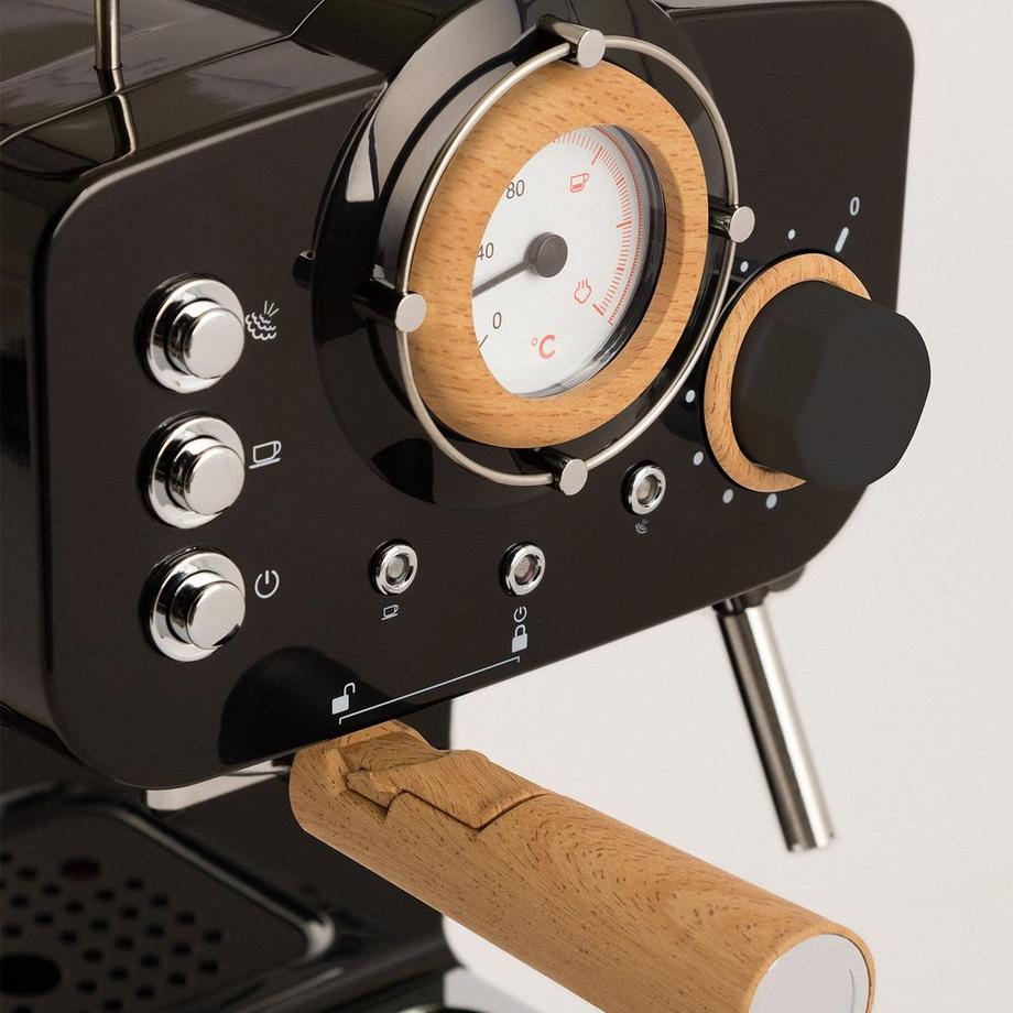 CREATE  Kaffeemaschine THERA RETRO, black & Natural wood 