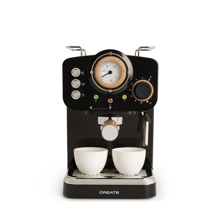 CREATE  Kaffeemaschine THERA RETRO, black & Natural wood 