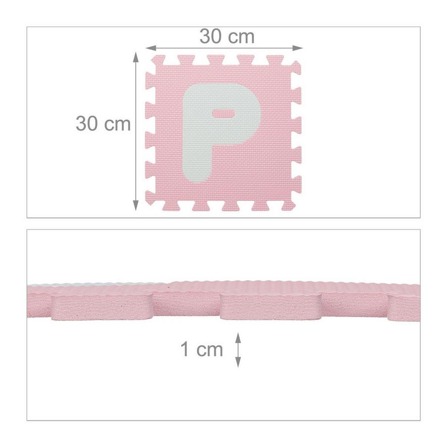B2X  Bunte Puzzlematte mit ABC und Zahlen 