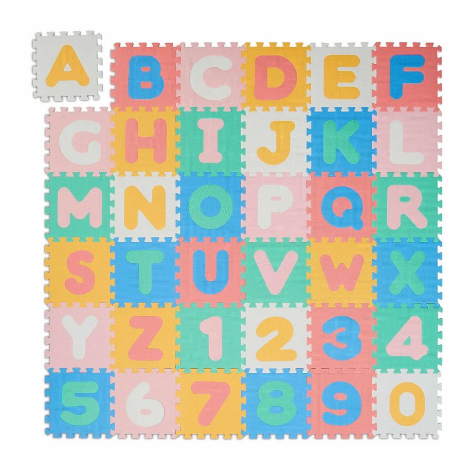 B2X  Bunte Puzzlematte mit ABC und Zahlen 