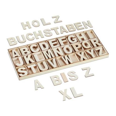 B2X jeu de lettres en bois avec 208 pièces naturelles  