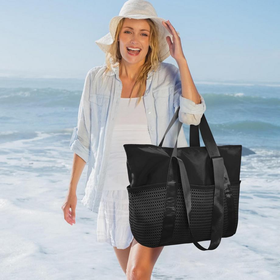 Only-bags.store Wasserdichte faltbare Mesh-Strandtasche  