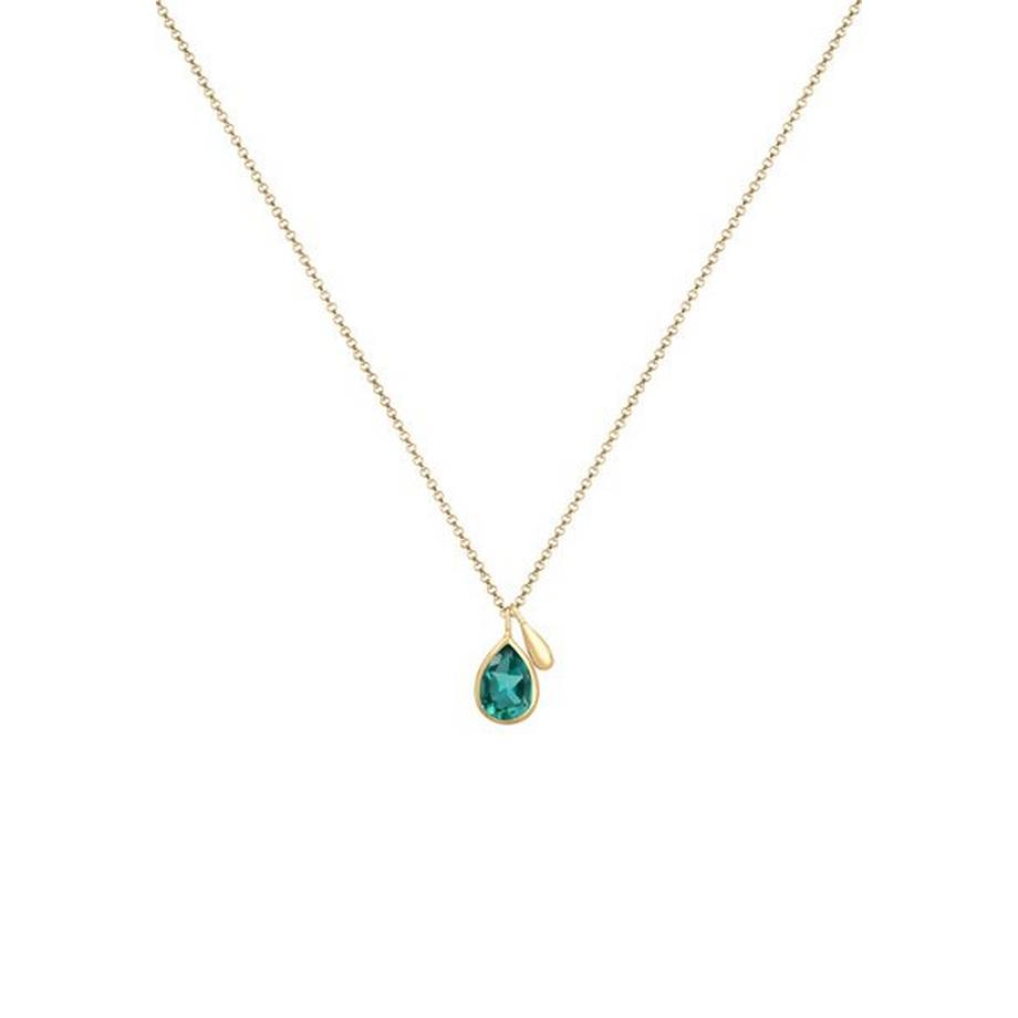 Elli  Halskette Panzerkette Drop Quartz Grün 