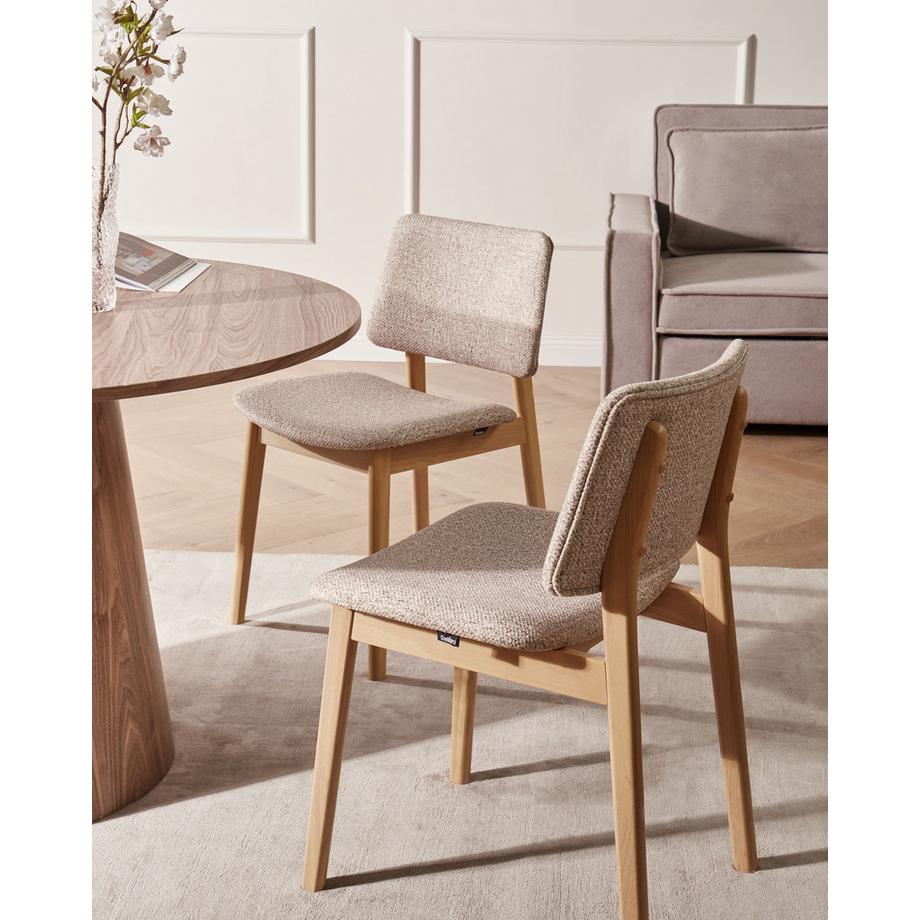 Beliani Esszimmerstuhl 2er Set aus Bouclé  BLANE  