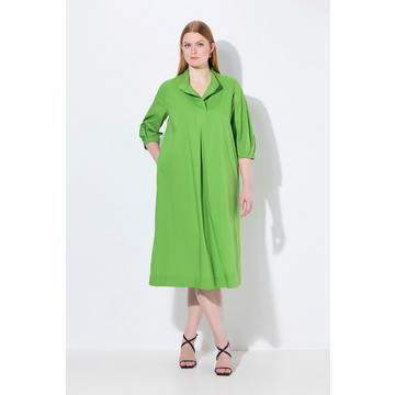 Abito midi dal taglio svasato con PaperTouch, collo alto e maniche a 3/4