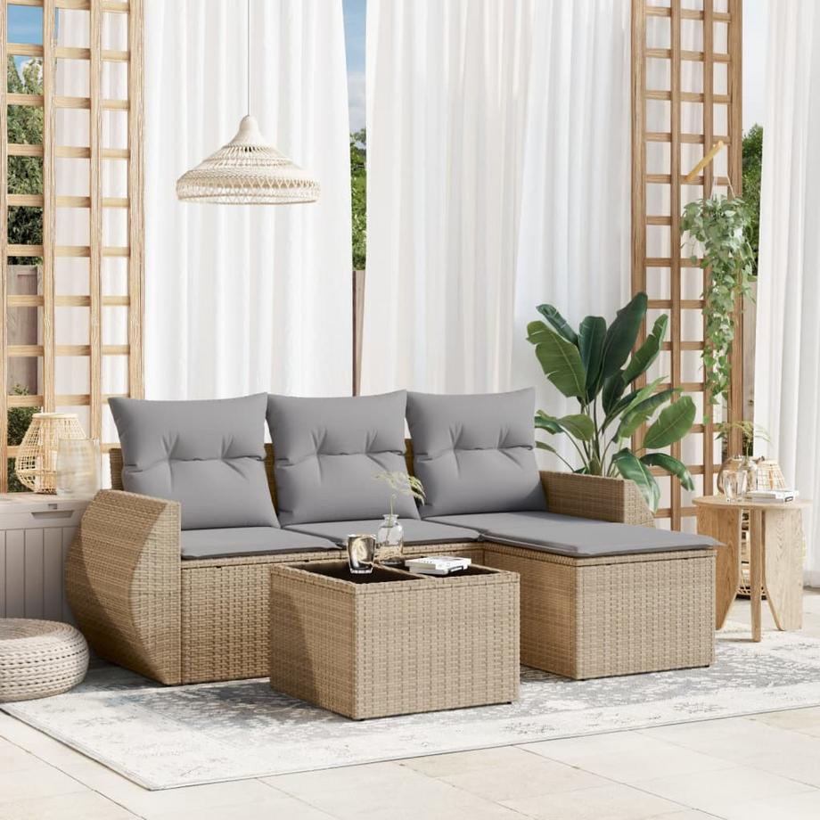 VidaXL set divano da giardino Polirattan  