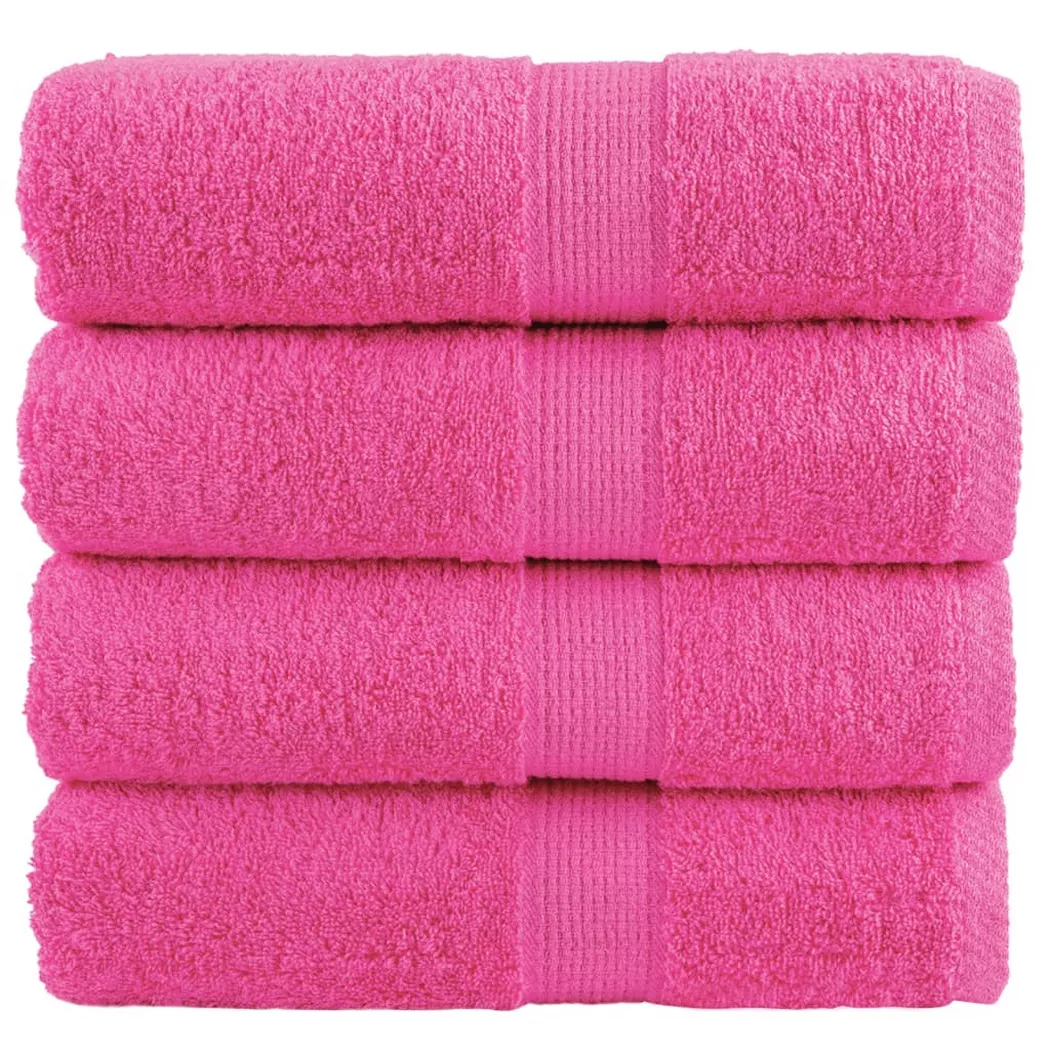VidaXL - Serviette de visage coton, 30 x 30 cm, Pink