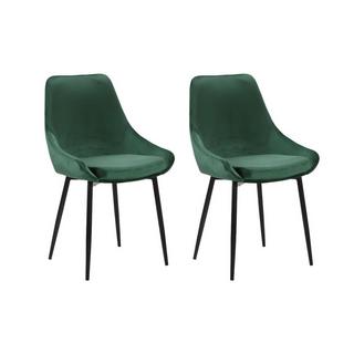 Vente-unique Lot de 2 chaises Velours métal MASURIE  