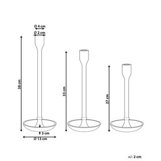 Beliani  Set di 3 portacandele en Alluminio Moderno LIWUNG 