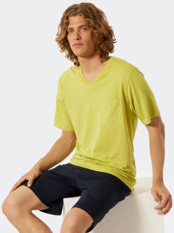 Schiesser Pigiama Fashion Top Maniche Corte Scollo a V e Pantaloncini  