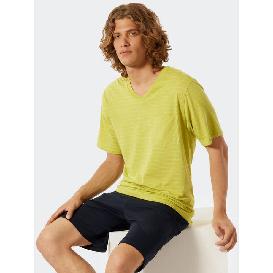 Schiesser Pigiama Fashion Top Maniche Corte Scollo a V e Pantaloncini  