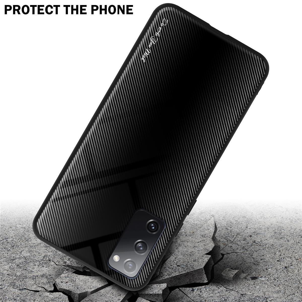 Cadorabo  Housse compatible avec Samsung Galaxy S20 FE - Aspect rayé - Coque de protection en silicone TPU et dos en verre trempé 