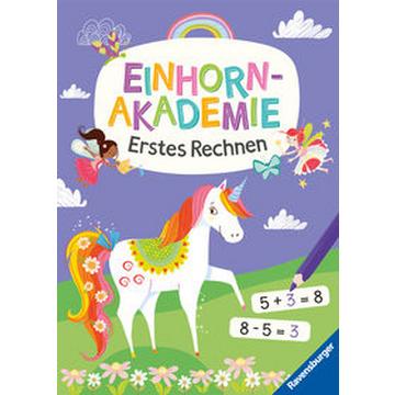 Ravensburger Einhorn Akademie Erstes Rechnen - Rätselbuch ab 6 Jahre, Rechnen lernen, Einhorn Buch