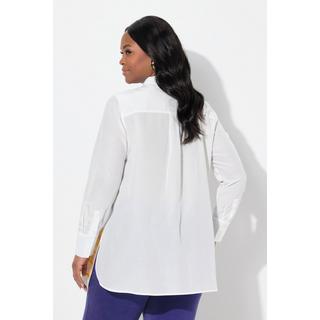 Ulla Popken Flamingo A-Linie Langarm Bluse Hemdkragen  