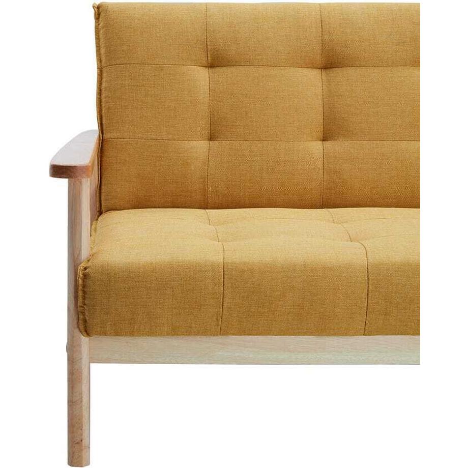 mutoni Canapé-lit 3 places tissu structuré jaune moutarde 190  