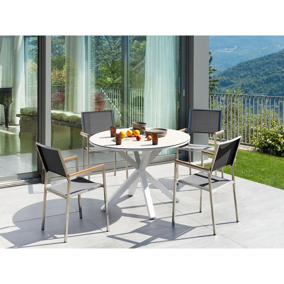 Beliani Garten-Essgruppe für 4 Personen aus Aluminium  MALETTO/GROSSETO  