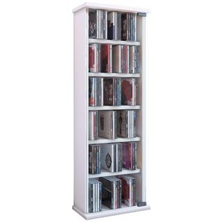 VCM CD Regal Holz | platzsparender CD Schrank mit ESG-Sicherheitsglastüren für 150 CDs oder 65 DVDs oder 36-Videos | Maße: H. 92 x B. 31 x T. 18 cm |  