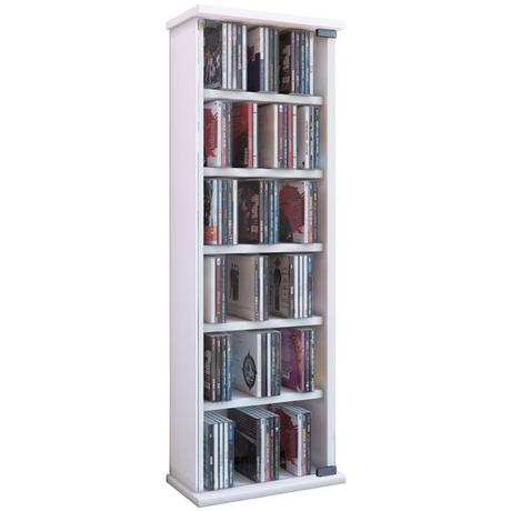 VCM CD Regal Holz | platzsparender CD Schrank mit ESG-Sicherheitsglastüren für 150 CDs oder 65 DVDs oder 36-Videos | Maße: H. 92 x B. 31 x T. 18 cm |  