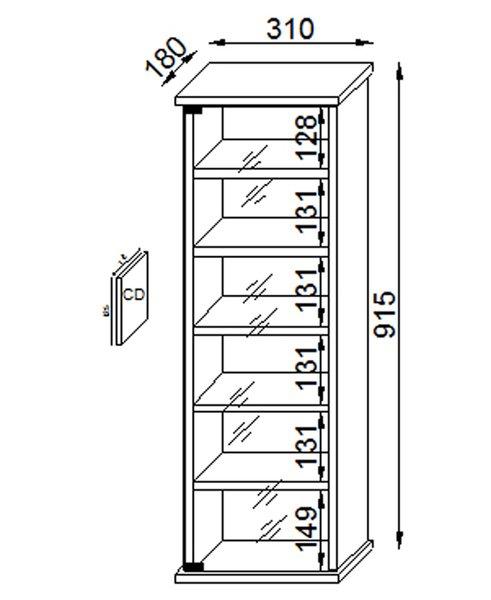 VCM Holz CD DVD Stand Regal Schrank Aufbewahrung Standregal Ständer Vetro Glastür  