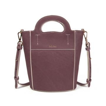 Sac porté bandoulière en cuir Cannes lilas