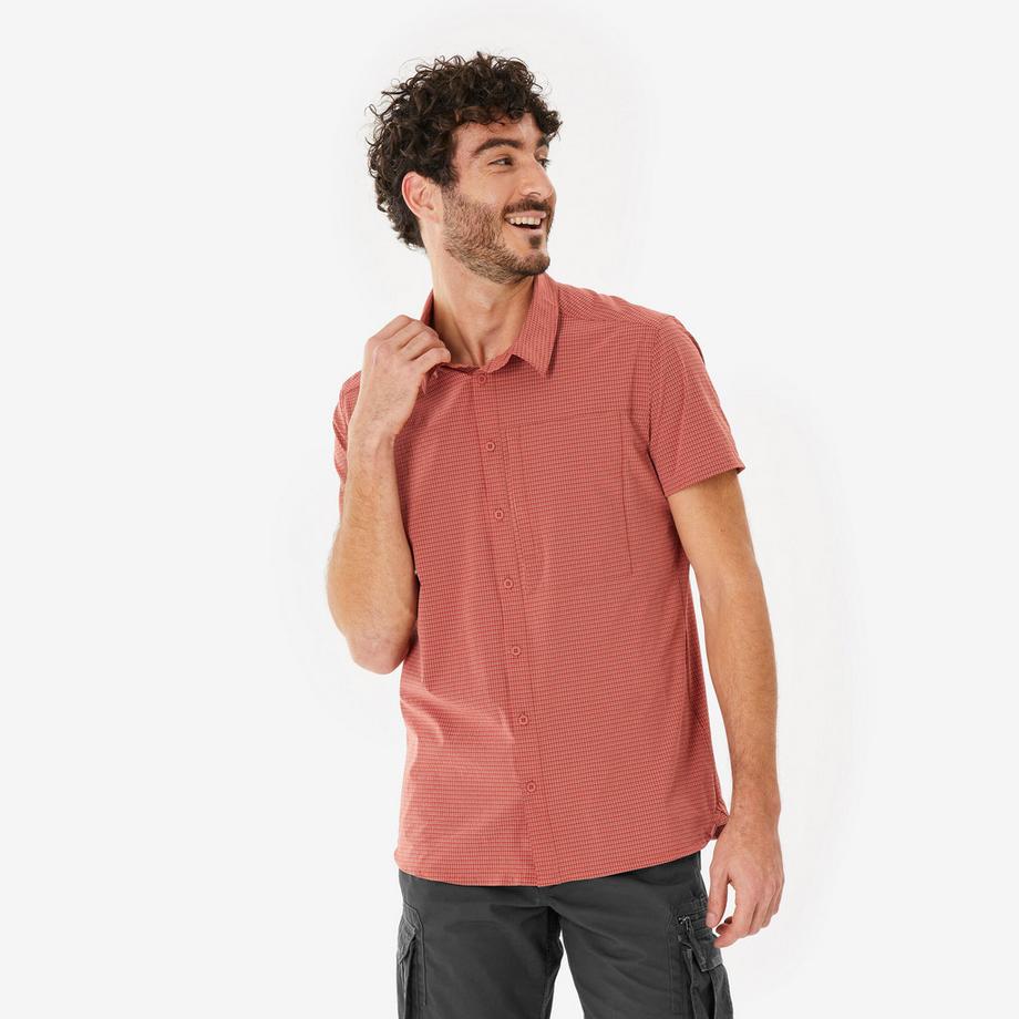 Camicia da trekking uomo maniche corte stretch
