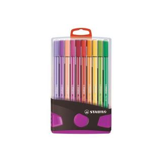 STABILO STABILO Pen 68 - feutre premium - ColorParade - anthracite/rose - avec 20 couleurs  