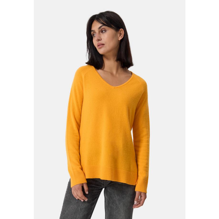 Pull à col en V en chachemire avec fentes latérales