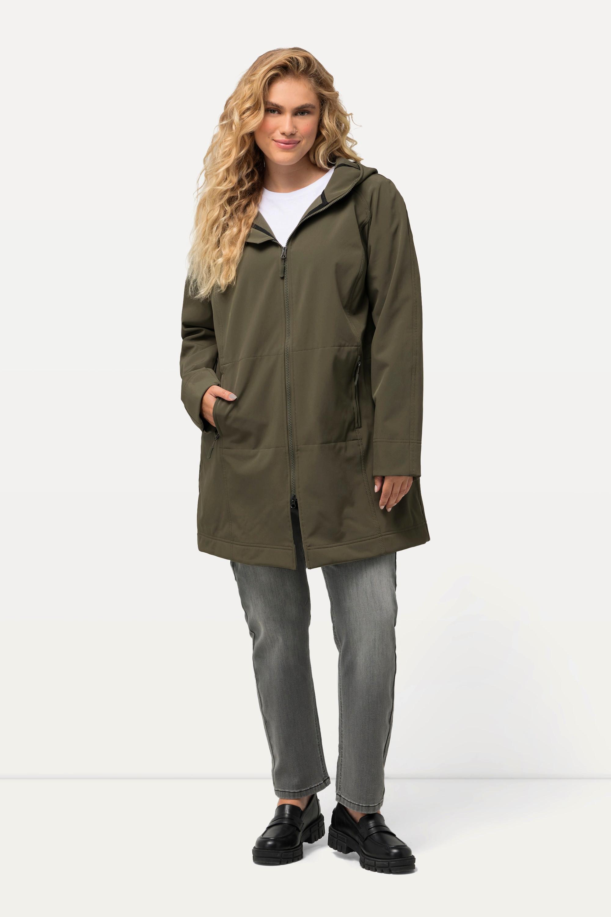Ulla Popken HYPRAR Giacca Softshell Idrorepellente con Fodera in Pile  