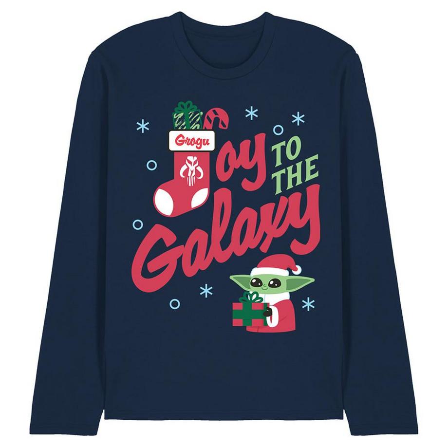 Maglietta Natale Grogu Manica Lunga