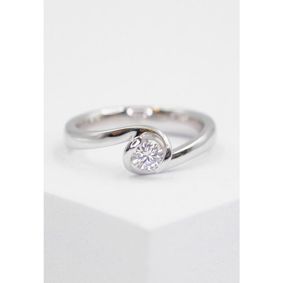 MUAU Schmuck  Bague Solitaire Diamant 0.25ct. or blanc 750 
