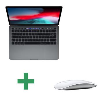 Ricondizionato MacBook Pro Touch Bar 13" 2019 Core i5 1,4 Ghz 8 Gb 128 Gb SSD Grigio spazio + Apple Magic Mouse 2 senza fili - Bianco