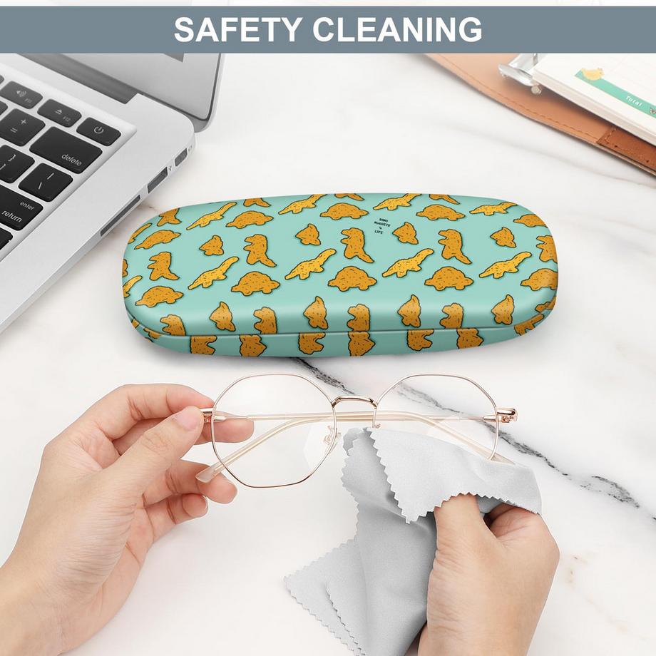 Only-bags.store Tragbares Hartschalen-Brillenetui mit Brillenputztuch  