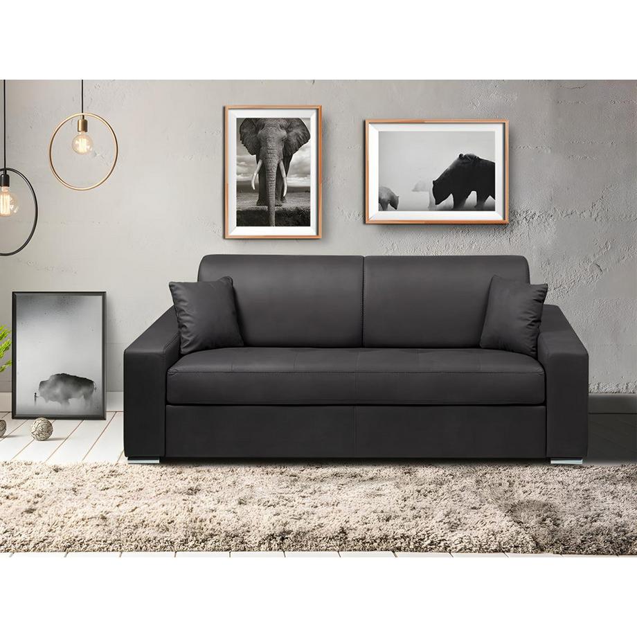 Vente-unique Schlafsofa 4Sitzer Stoff Liegefläche mit Lattenrost mit breiten LattenMatratze EMIR  