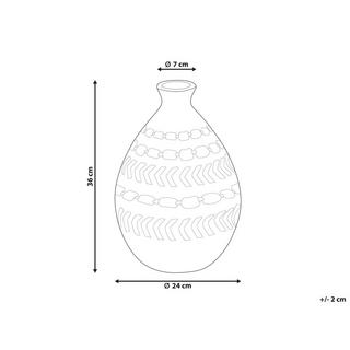 Beliani Dekovase aus Terrakotta Boho KUMU  