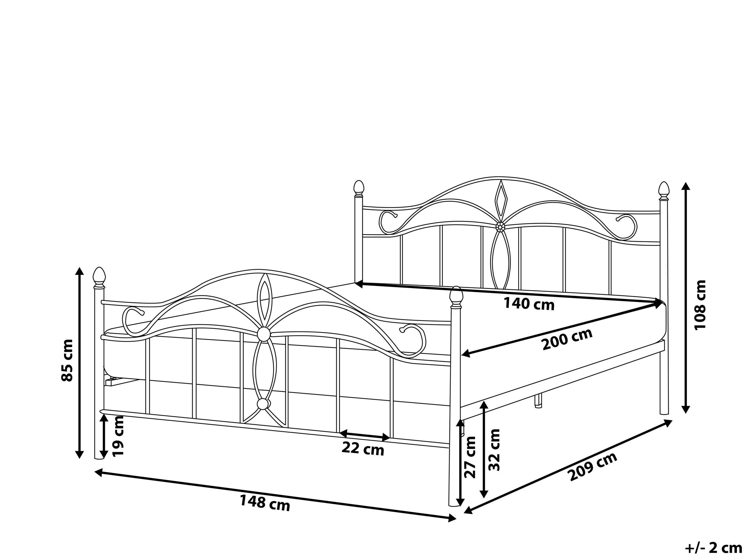 Beliani Bett mit Lattenrost aus Stahl Modern ANTLIA  