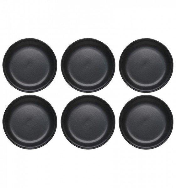 Stöckli 6 Assiettes à fondue Tradition noire, 6 pcs céramique - 21 cm  