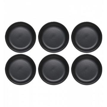6 Assiettes à fondue Tradition noire, 6 pcs céramique - 21 cm