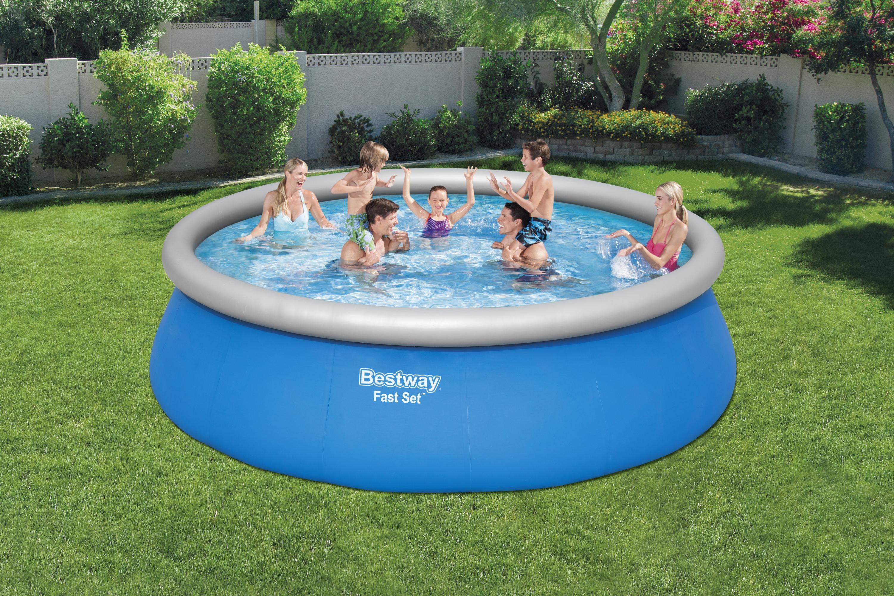 Bestway  Fast Set Pool rund mit Filterpumpe & Sicherheitsleiter 